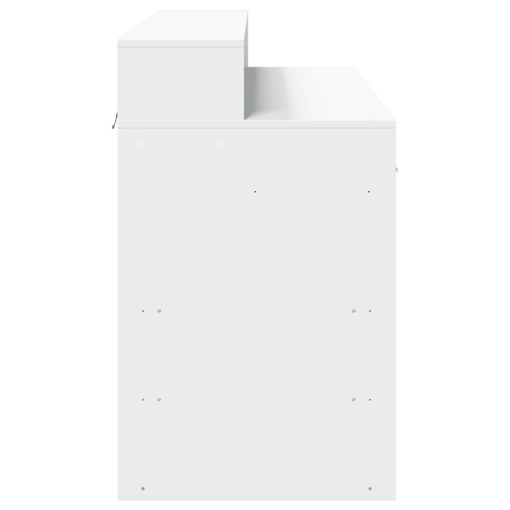 Skrivebord Med Led-Lys Hvit 120X55X91 Cm Konstruert Tre