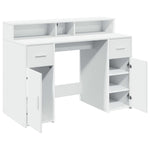 Skrivebord Med Led-Lys Hvit 120X55X91 Cm Konstruert Tre