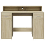 Skrivebord Med Led-Lys Sonoma Eik 120X55X91 Cm Konstruert Tre