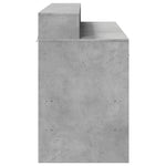 Skrivebord Med Led-Lys Betonggrå 120X55X91 Cm Konstruert Tre