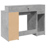 Skrivebord Med Led-Lys Betonggrå 120X55X91 Cm Konstruert Tre