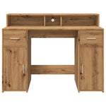 Skrivebord Med Led-Lys Artisan Eik 120X55X91 Cm Konstruert Tre