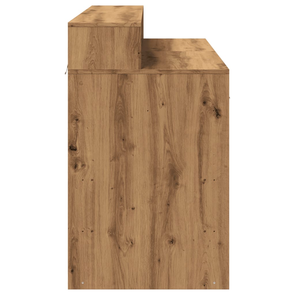 Skrivebord Med Led-Lys Artisan Eik 120X55X91 Cm Konstruert Tre