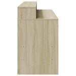 Skrivebord Med Led-Lys Sonoma Eik 140X55X91 Cm Konstruert Tre
