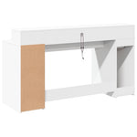 Skrivebord Med Led-Lys Hvit 160X55X91 Cm Konstruert Tre