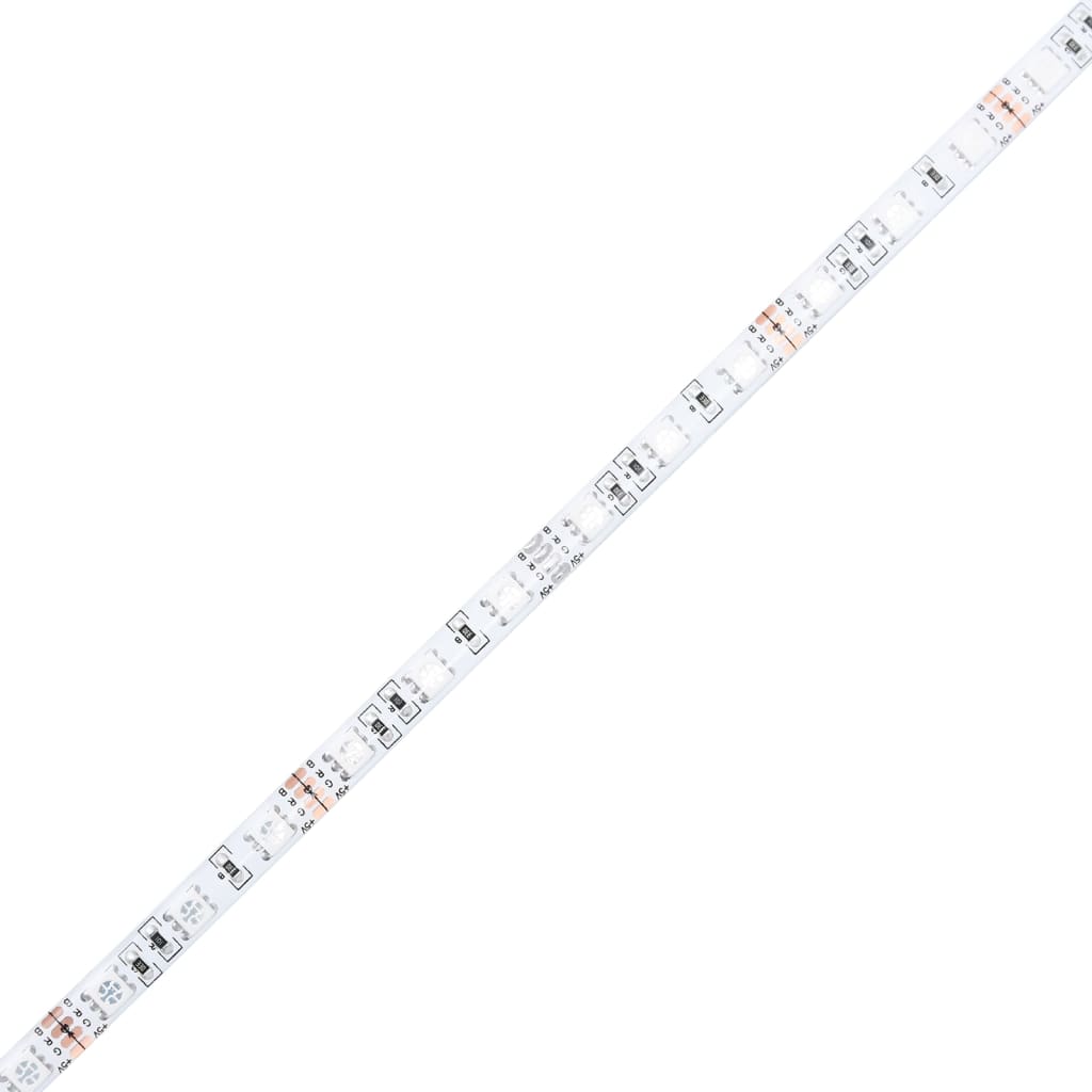 Skrivebord Med Led-Lys Hvit 200X55X91 Cm Konstruert Tre