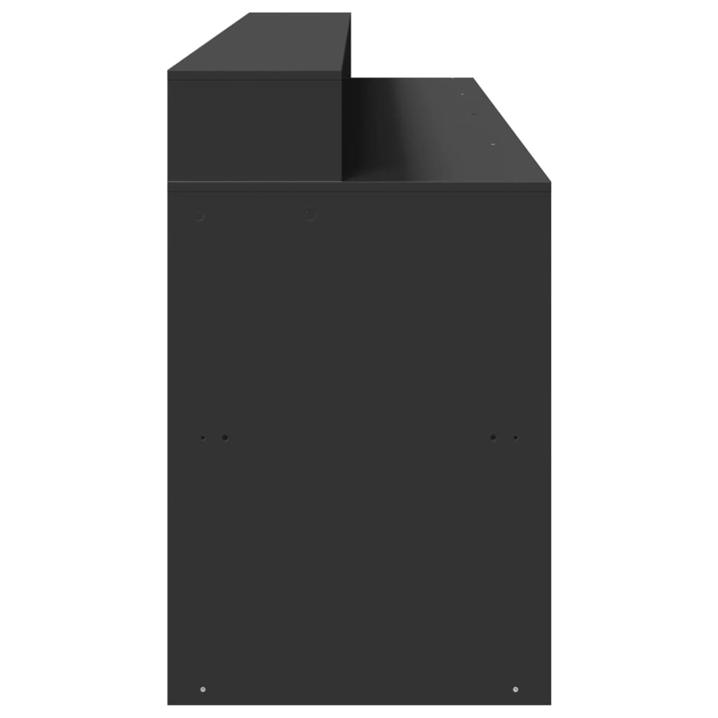 Skrivebord Med Led-Lys Svart 200X55X91 Cm Konstruert Tre
