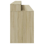 Skrivebord Med Led-Lys Sonoma Eik 200X55X91 Cm Konstruert Tre