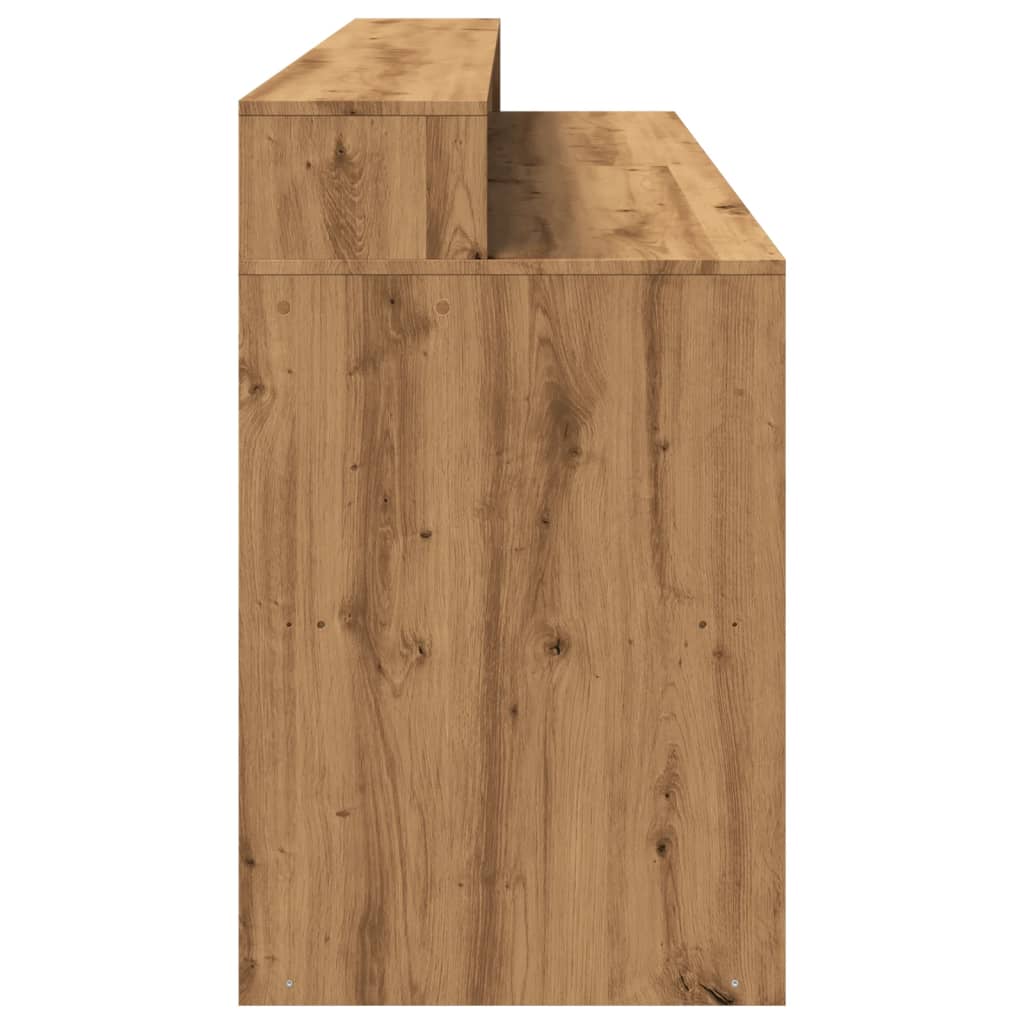 Skrivebord Med Led-Lys Artisan Eik 200X55X91 Cm Konstruert Tre