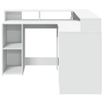 Skrivebord Med Led-Lys Hvit 130X130X91 Cm Konstruert Tre