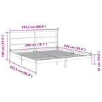 Ekstra Lang Sengeramme Uten Madrass 200X220 Cm Heltre