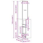 Apotekskap Sonoma Eik 30X41X174,5 Cm Konstruert Tre