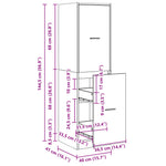 Apotekskap Hvit 40X41X144,5 Cm Konstruert Tre