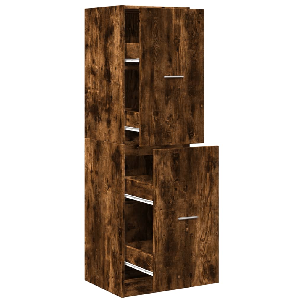 Apotekskap Røkt Eik 40X41X144,5 Cm Konstruert Tre