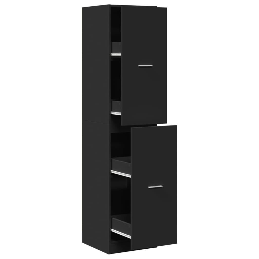 Apotekskap Svart 40X41X174,5 Cm Konstruert Tre