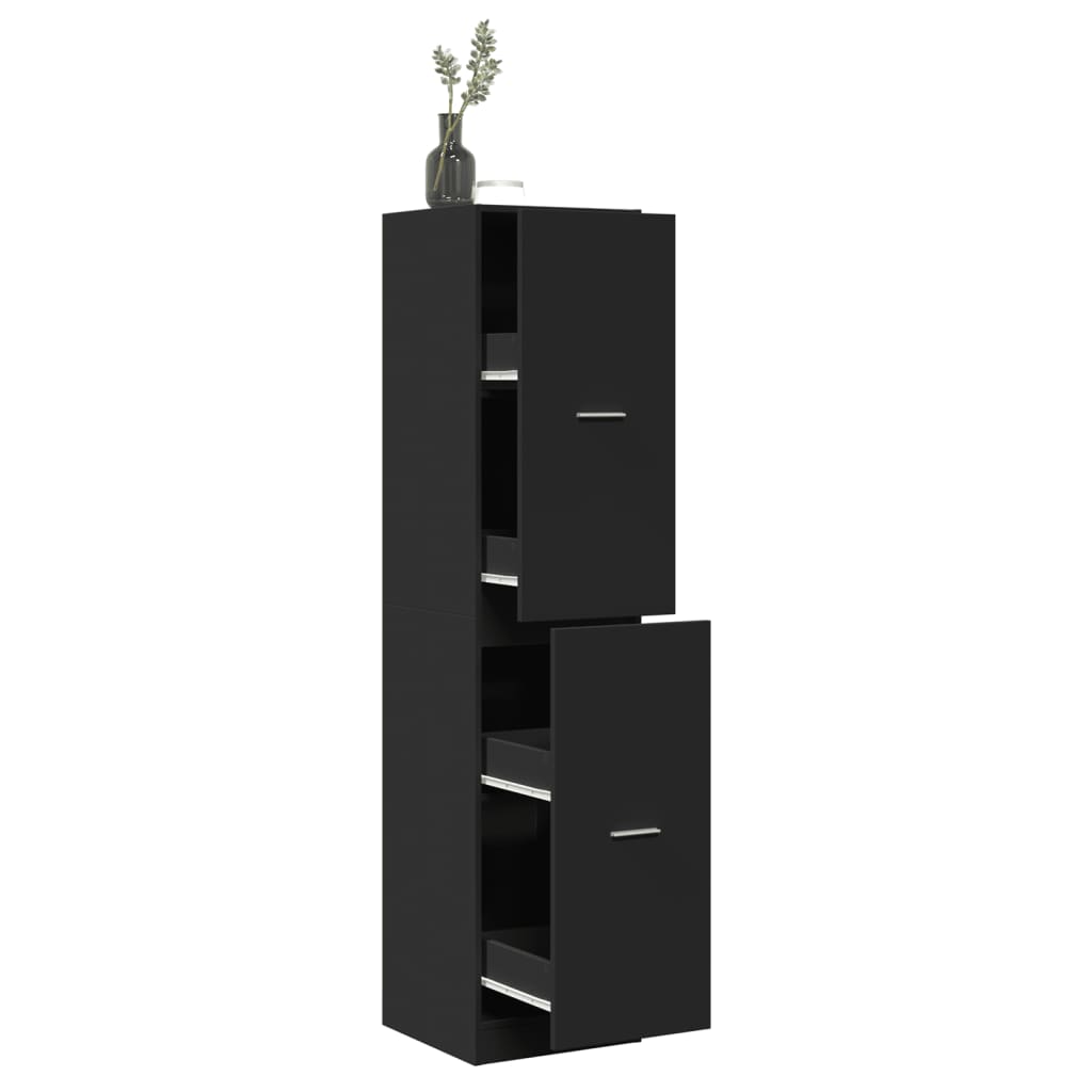 Apotekskap Svart 40X41X174,5 Cm Konstruert Tre