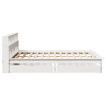 Seng Med Bokhylle Uten Madrass Hvit 160X200 Cm Heltre Furu