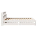 Seng Med Bokhylle Uten Madrass Hvit 140X200 Cm Heltre Furu