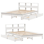 Seng Med Bokhylle Uten Madrass Hvit 140X200 Cm Heltre Furu