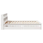 Seng Med Bokhylle Uten Madrass Hvit 140X190 Cm Heltre Furu