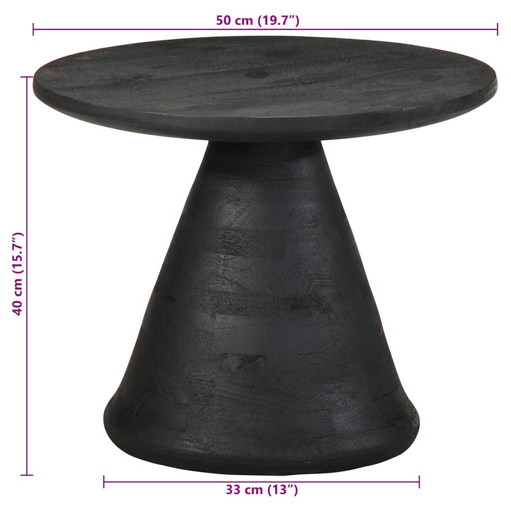 Sidebord Svart Ø50X40 Cm Heltre Mango