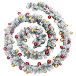 Julekrans Med Kuler Og Led-Lys Grønn 5 M Pvc