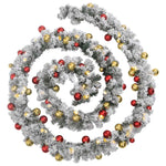 Julekrans Med Kuler Og Led-Lys Grønn 5 M Pvc