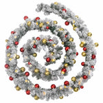 Julekrans Med Kuler Og Led-Lys Grønn 10 M Pvc