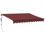 Automatisk Uttrekkbar Markise Med Led Burgunder 300X250 Cm