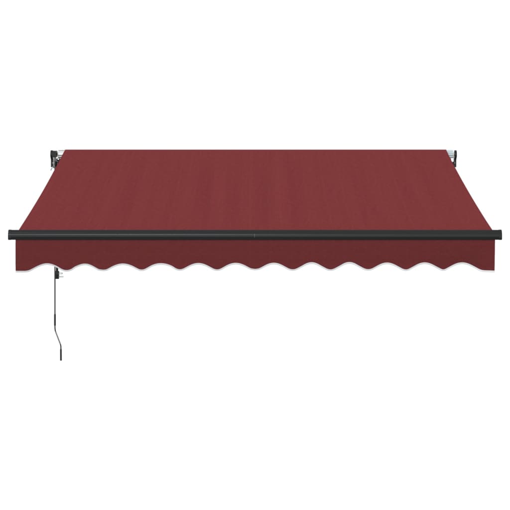Automatisk Uttrekkbar Markise Med Led Burgunder 300X250 Cm