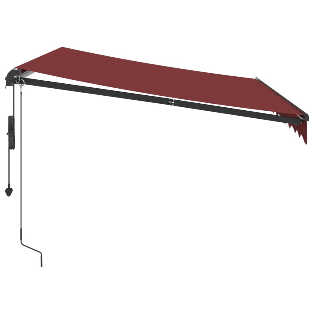 Automatisk Uttrekkbar Markise Med Led Burgunder 300X250 Cm