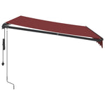 Automatisk Uttrekkbar Markise Med Led Burgunder 300X250 Cm