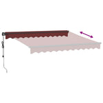 Automatisk Uttrekkbar Markise Med Led Burgunder 300X250 Cm