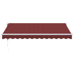 Automatisk Uttrekkbar Markise Med Led Burgunder 350X250 Cm