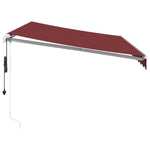 Automatisk Uttrekkbar Markise Med Led Burgunder 350X250 Cm