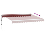 Automatisk Uttrekkbar Markise Med Led Burgunder 350X250 Cm