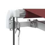 Automatisk Uttrekkbar Markise Med Led Burgunder 350X250 Cm