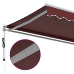 Automatisk Uttrekkbar Markise Med Led Burgunder 350X250 Cm