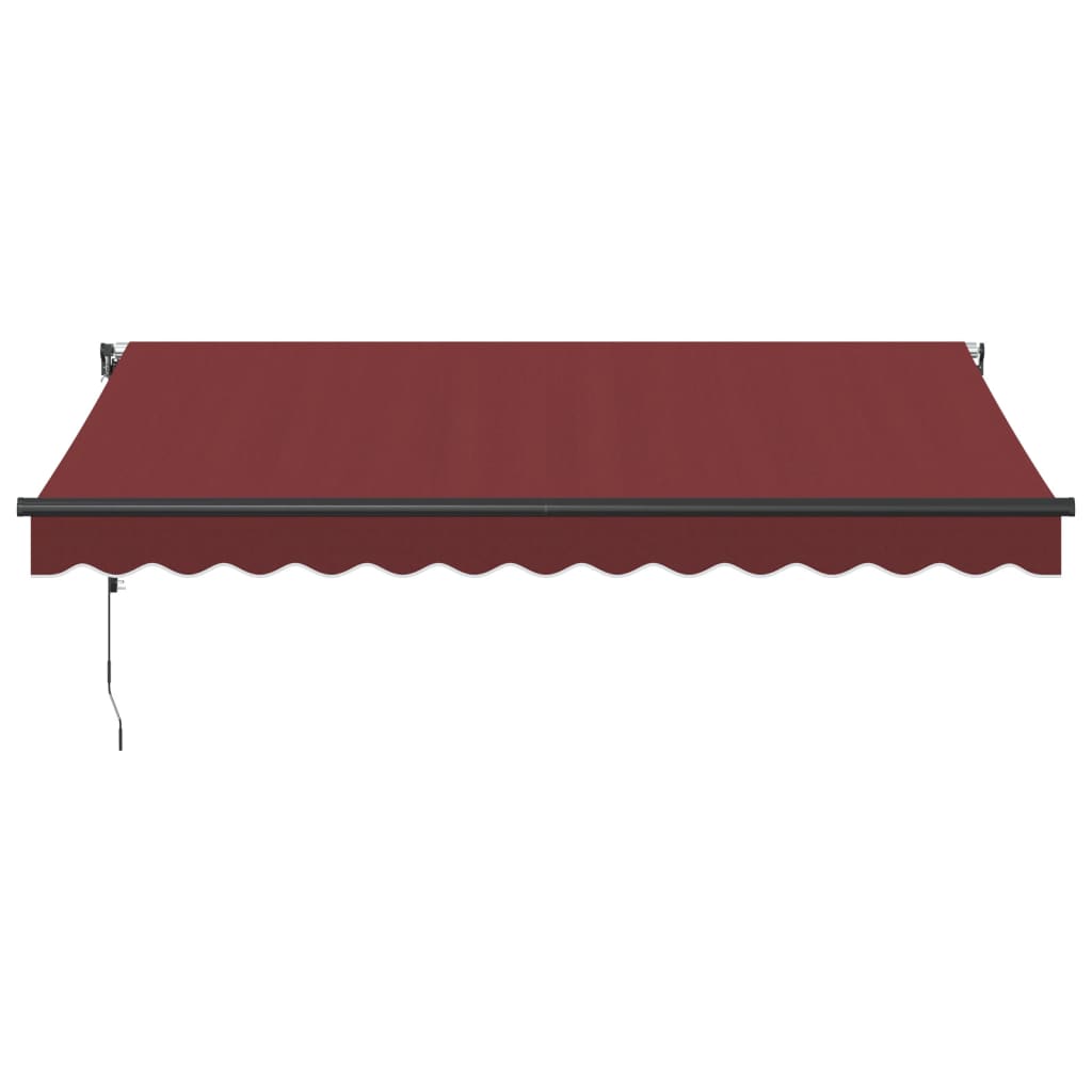 Automatisk Uttrekkbar Markise Med Led Burgunder 350X250 Cm