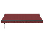 Automatisk Uttrekkbar Markise Med Led Burgunder 350X250 Cm