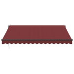Manuell Uttrekkbar Markise Med Led Burgunder 400X300 Cm