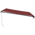 Manuell Uttrekkbar Markise Med Led Burgunder 400X300 Cm