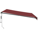 Automatisk Uttrekkbar Markise Med Led Burgunder 400X300 Cm