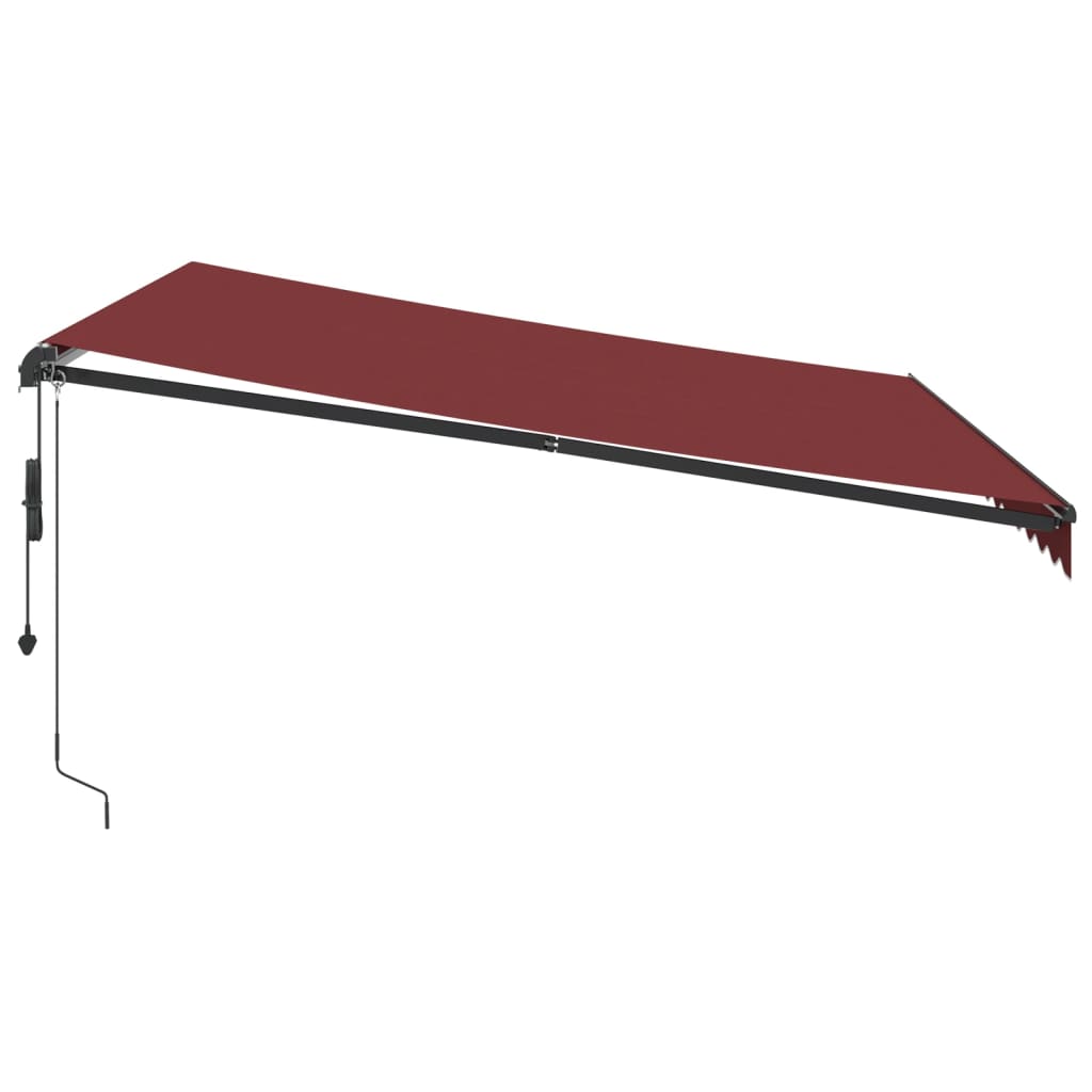 Automatisk Uttrekkbar Markise Med Led Burgunder 400X300 Cm