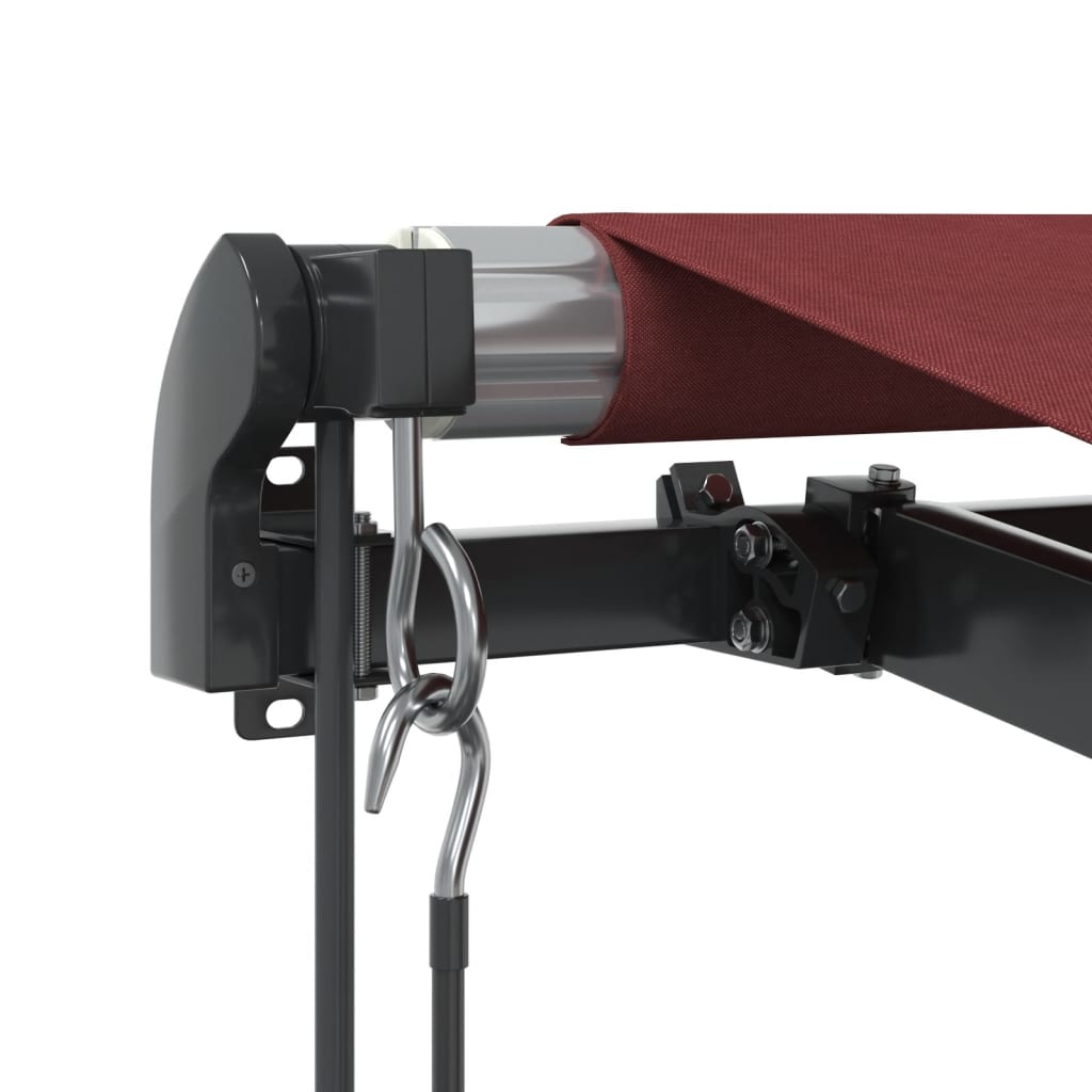 Automatisk Uttrekkbar Markise Med Led Burgunder 400X300 Cm