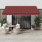 Automatisk Uttrekkbar Markise Med Led Burgunder 400X300 Cm