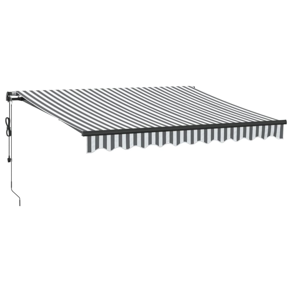 Automatisk Uttrekkbart Markise Antrasitt Og Hvit 300X250 Cm