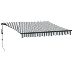 Automatisk Uttrekkbart Markise Antrasitt Og Hvit 300X250 Cm
