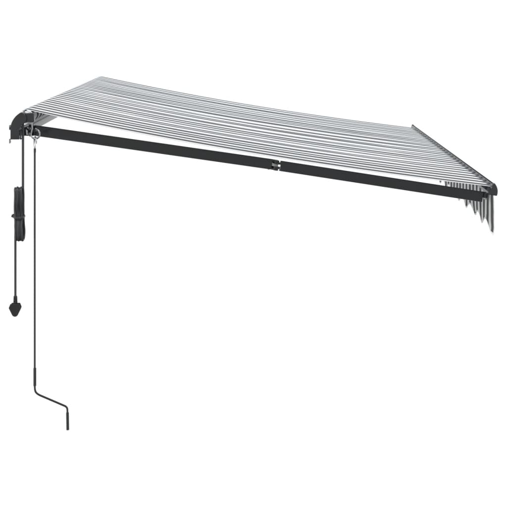 Automatisk Uttrekkbart Markise Antrasitt Og Hvit 300X250 Cm