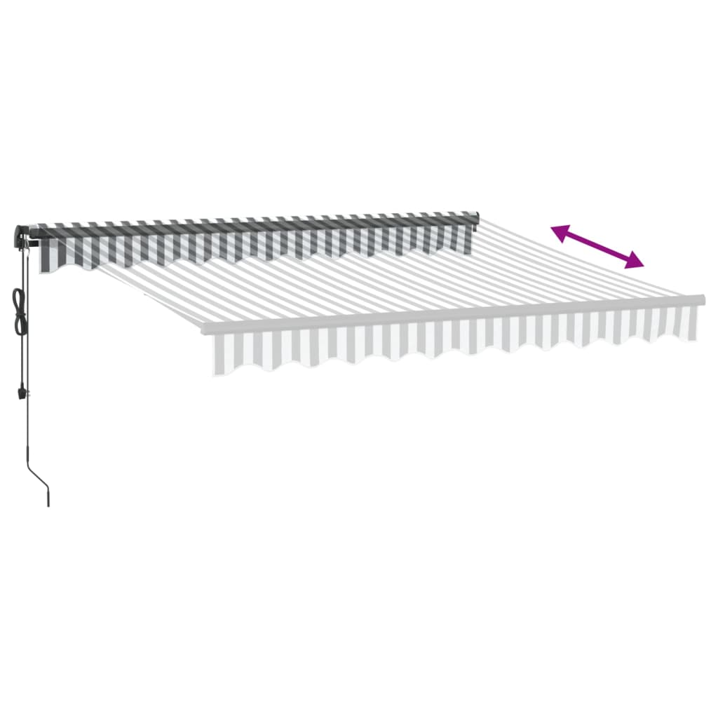 Automatisk Uttrekkbart Markise Antrasitt Og Hvit 300X250 Cm